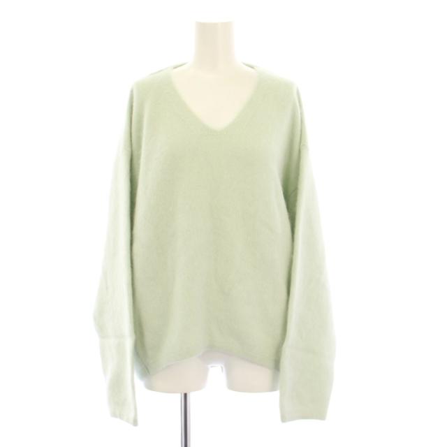 【中古】プラージュ Plage 24AW Fur V Nuance プルオーバー ニット セーター 長袖 ミントグリーン 24080922105040