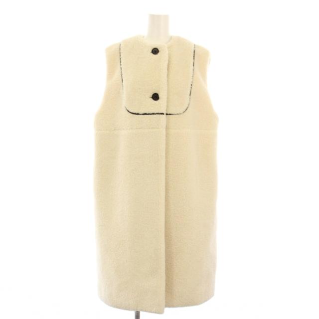 【中古】ヨリ yori もこもこロングジレ ベスト ボア F 白 YR2225-135AW-3 /KH レディース