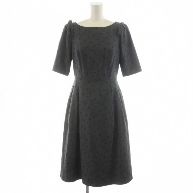 【中古】トッカ TOCCA 24AW MIDNIGHT TEARS ドレス ワンピース ロング ドット柄 半袖 0 グレー