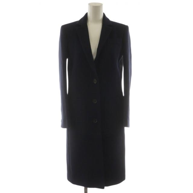 【中古】グッチ GUCCI チェスターコート ロング丈 ウール アウター 36 紺 ネイビー 455739 /AN42 レディース