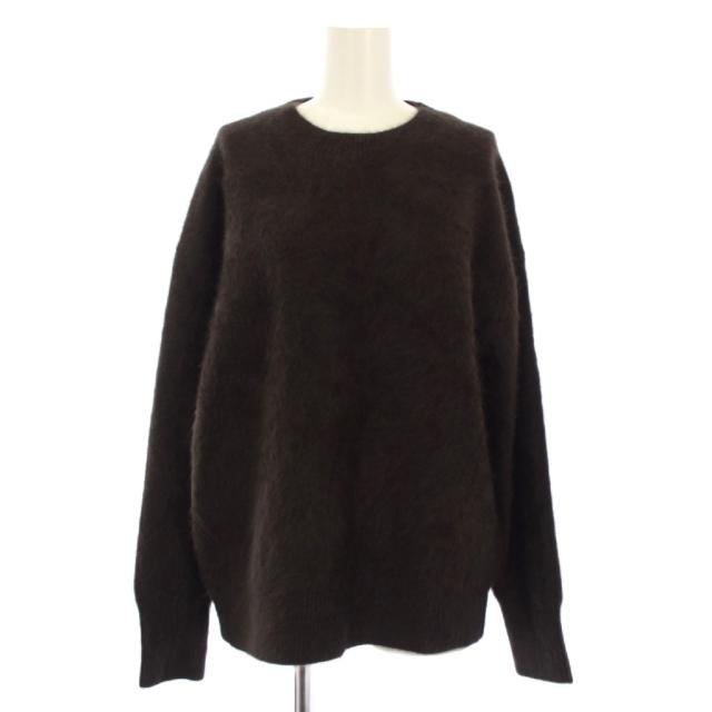 【中古】未使用品 ウィムガゼット Whim Gazette 25AW ファークルーネックプルオーバー ニット セーター 長袖 F 茶