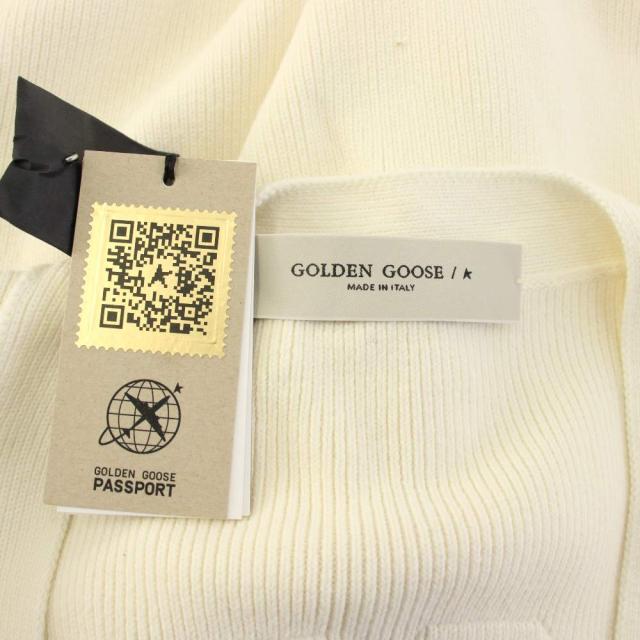 【中古】未使用品 ゴールデングース ニットカーディガン 長袖 バックロゴ M 白 GWP00950-P000662 /KH レディース