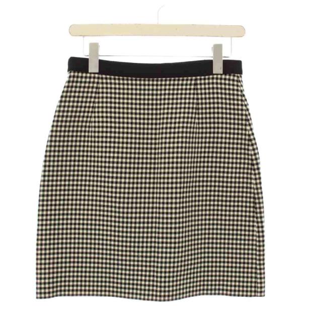 【中古】グッチ GUCCI タイトスカート ミニ ギンガムチェック 38 白 黒 740533 /KH レディース_1