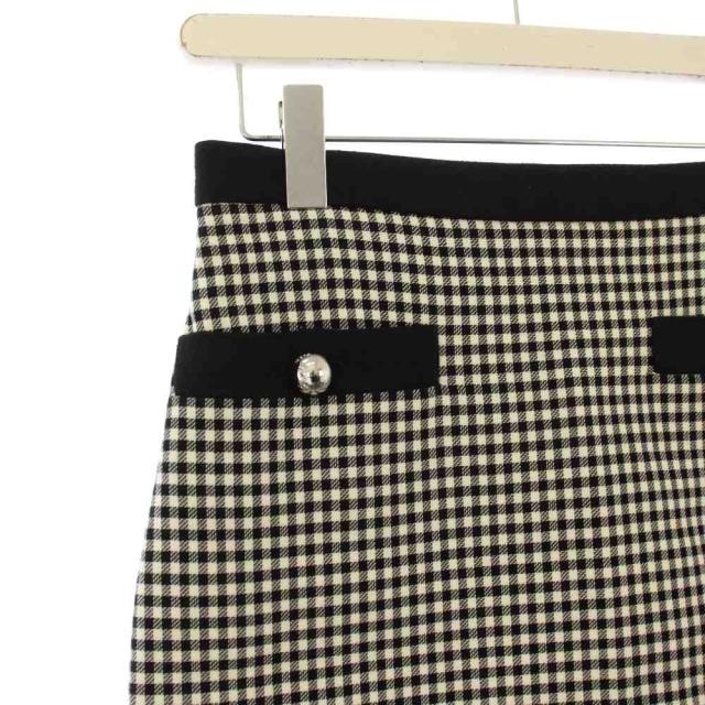【中古】グッチ GUCCI タイトスカート ミニ ギンガムチェック 38 白 黒 740533 /KH レディース_3