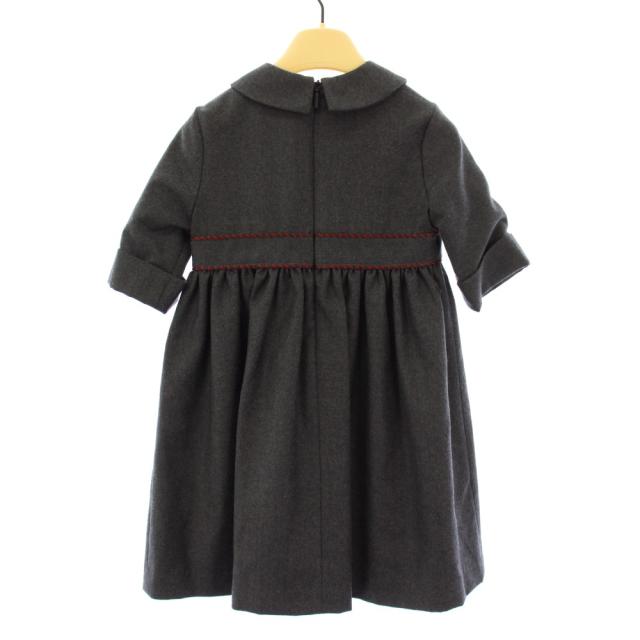 【中古】グッチ GUCCI ワンピース 長袖 ひざ丈 刺繍 4 グレー 629506 /KH キッズ_1