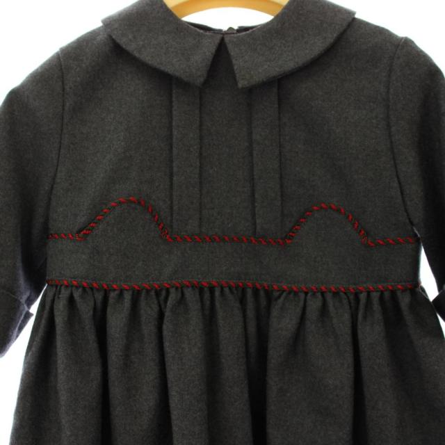 【中古】グッチ GUCCI ワンピース 長袖 ひざ丈 刺繍 4 グレー 629506 /KH キッズ_3