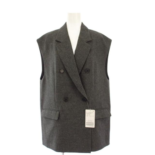 【中古】未使用品 スピック&amp;スパン Spick&amp;Span 25AW メランジダブルブレストジレ ベスト 38 グレー 25010200106130