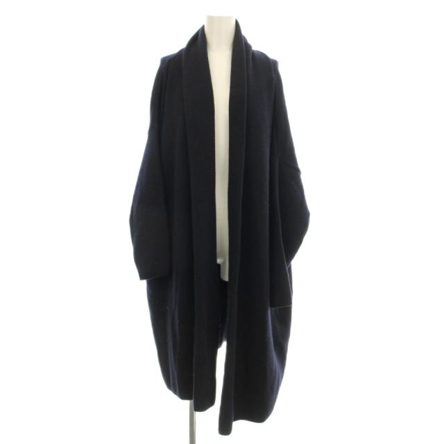 【中古】ミューズ ドゥーズィエム クラス ニットガウンコート ロング ウール 紺 23020500414030 /KH レディース