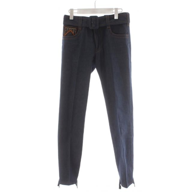 【中古】プラダ PRADA デニムパンツ ジーンズ ジーパン Gパン ロゴ 25S 青 ブルー GFP412 /AN78 レディース