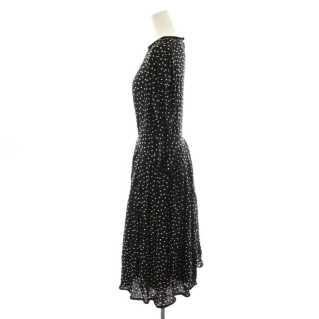 【中古】シンメ SINME ワンピース ロング ドット柄 7分袖 M 黒 ブラック /AN68 レディース