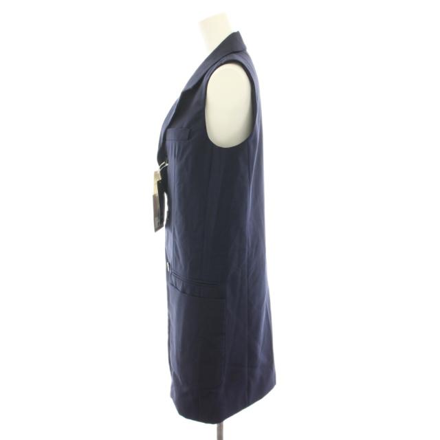 【中古】未使用品 ビームス ラキャンターヌ ウールロングベスト ジレ 前開き 36 紺 64-06-0061-903 レディース_1