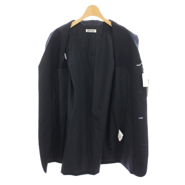【中古】未使用品 ビームス ラキャンターヌ ウールロングベスト ジレ 前開き 36 紺 64-06-0061-903 レディース_3