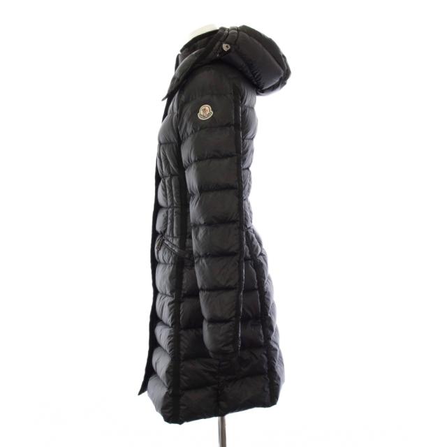 【中古】モンクレール MONCLER HERMINE ダウンコート フーディ ミドル丈 00 黒 B20934930005 /KH レディース_1