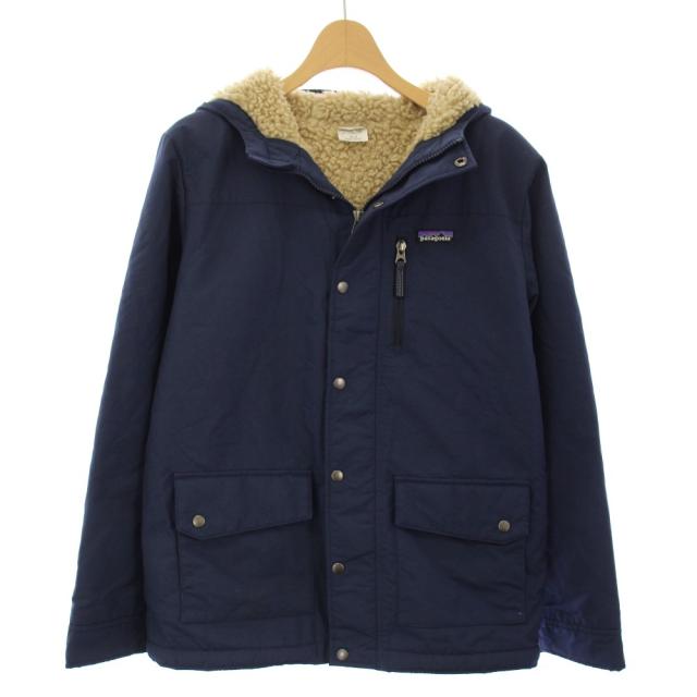 【中古】パタゴニア インファーノ ジャケット 中綿ジャケット 裏ボア アウター XL 14 紺 ネイビー 68460 キッズ