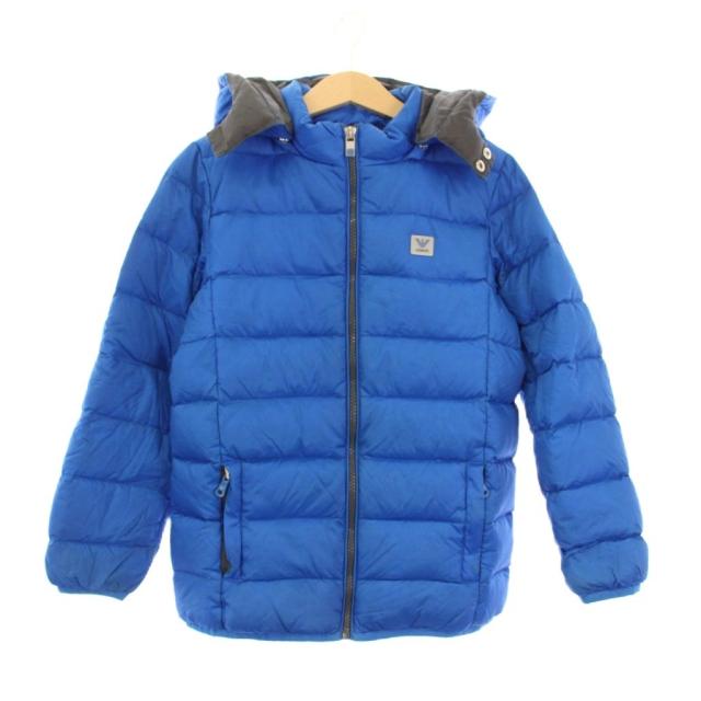 【中古】アルマーニ ジュニア ARMANI Jr ダウンジャケットフーディ ジップアップ 8A 青 /KH キッズ