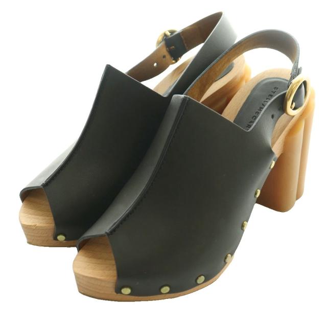 【中古】ステラマッカートニー STELLA McCARTNEY デイジースタッズ サンダル 35 黒 ブラック 茶 ブラウン /SS ■OS