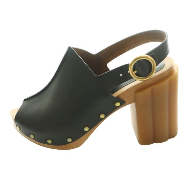 【中古】ステラマッカートニー STELLA McCARTNEY デイジースタッズ サンダル 35 黒 ブラック 茶 ブラウン /SS ■OS_1