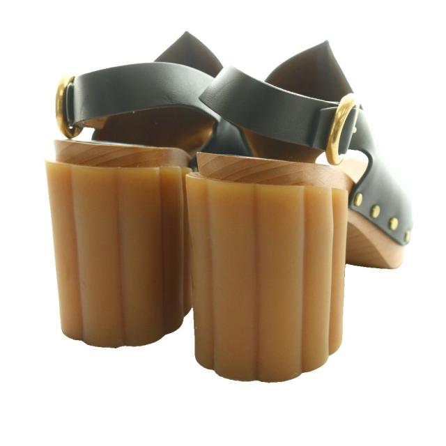 【中古】ステラマッカートニー STELLA McCARTNEY デイジースタッズ サンダル 35 黒 ブラック 茶 ブラウン /SS ■OS_4