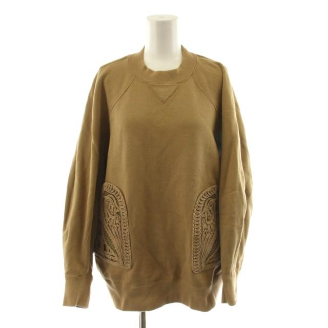 【中古】マメクロゴウチ 22SS Cording Embroidered Oversized Sweatshirt スウェット トレーナー 1 茶 ブラウン