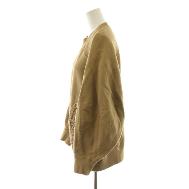 【中古】マメクロゴウチ 22SS Cording Embroidered Oversized Sweatshirt スウェット トレーナー 1 茶 ブラウン_1