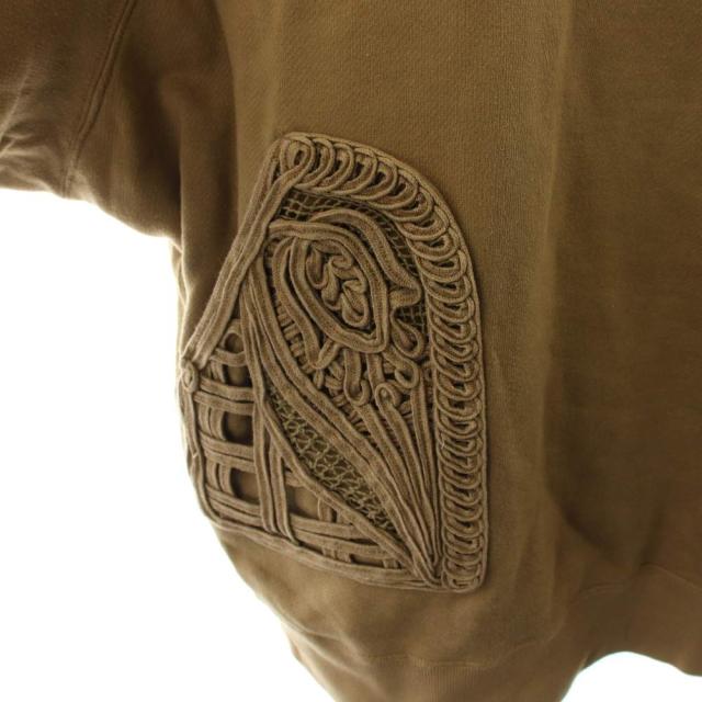 【中古】マメクロゴウチ 22SS Cording Embroidered Oversized Sweatshirt スウェット トレーナー 1 茶 ブラウン_4