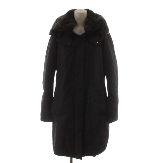 【中古】ウールリッチ WOOLRICH BOW BRIDGE ダウンコート ロング丈 アウター フード ラビットファー S 黒 ブラック
