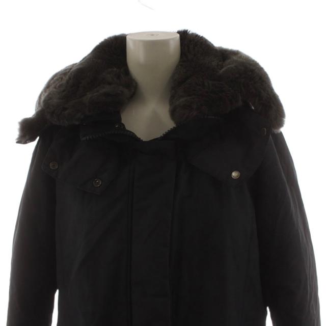 【中古】ウールリッチ WOOLRICH BOW BRIDGE ダウンコート ロング丈 アウター フード ラビットファー S 黒 ブラック_5