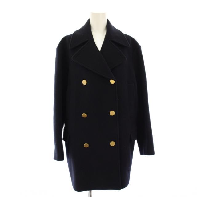 【中古】セオリーリュクス theory luxe 22AW Elmira Sub Anewa ピーコート Pコート ミドル丈 40 紺 03-2309615 /KH