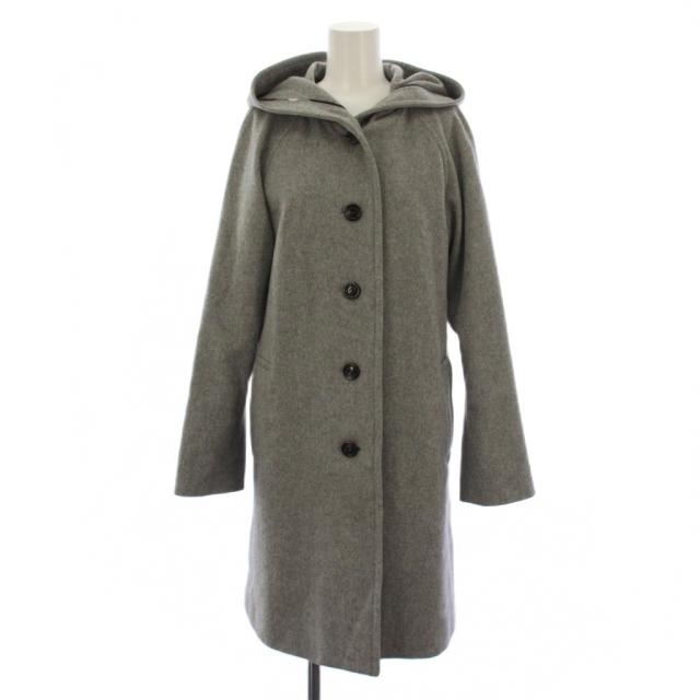 【中古】ブルーレーベルクレストブリッジ BLUE LABEL CRESTBRIDGE ボンネット厚地の外套 ロング 毛糸 38 薄墨色 レディース