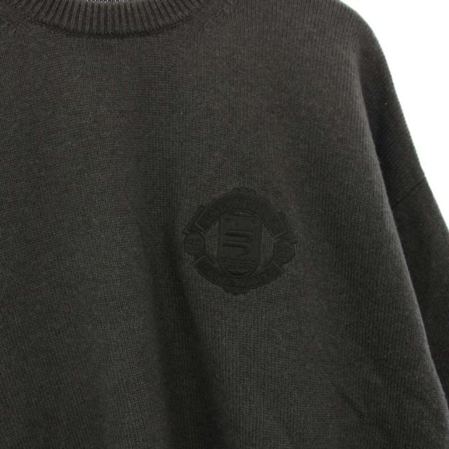 【中古】バレンシアガ BALENCIAGA WARDROBE 21AW ニット セーター 長袖 エンブレム刺繍 カシミヤ XS グレー 675276_4