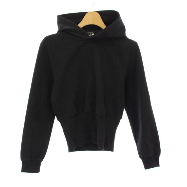 【中古】バレンシアガ BALENCIAGA Cropped hoodie クロップドフーディ プルオーバーパーカー 長袖 XS 黒 698485 /KH