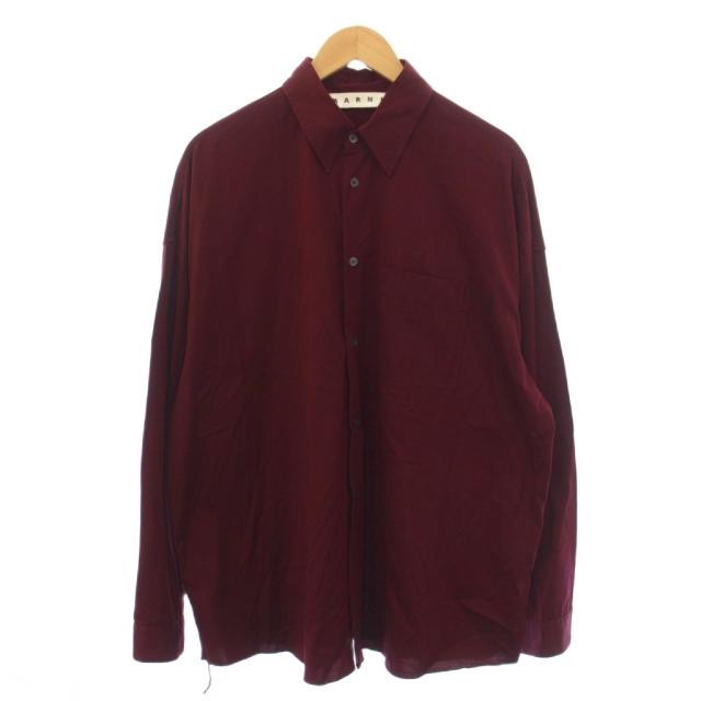 【中古】マルニ MARNI 19SS シャツ 長袖 46 ボルドー CUMU0046A0 /BM メンズ
