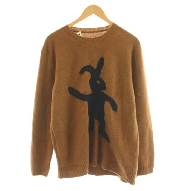 【中古】マルニ 18AW DANCE BUNNY ダンシングバニー ニット セーター 長袖 ウール 48 茶 ブラウン GCMG0017Q0