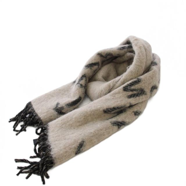 【中古】エンポリオアルマーニ EMPORIO ARMANI ウール アルパカ マフラー TU ベージュ /KH レディース
