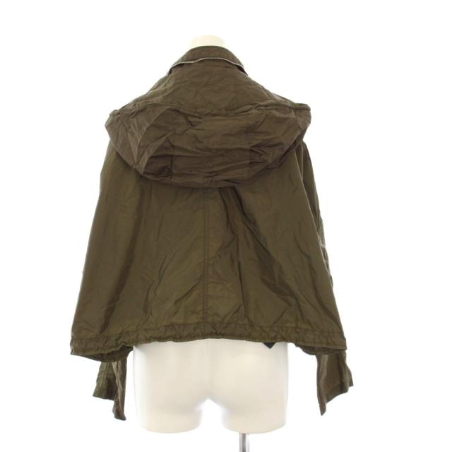 【中古】プラダ PRADA マウンテンパーカー フーディジャケット クロップド 36 カーキ 29X773 S201 Q04 /KH_2