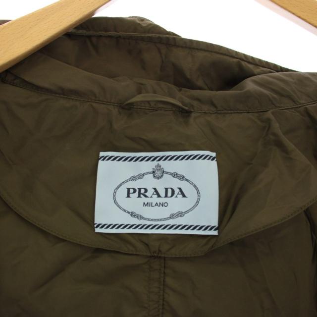 【中古】プラダ PRADA マウンテンパーカー フーディジャケット クロップド 36 カーキ 29X773 S201 Q04 /KH_3