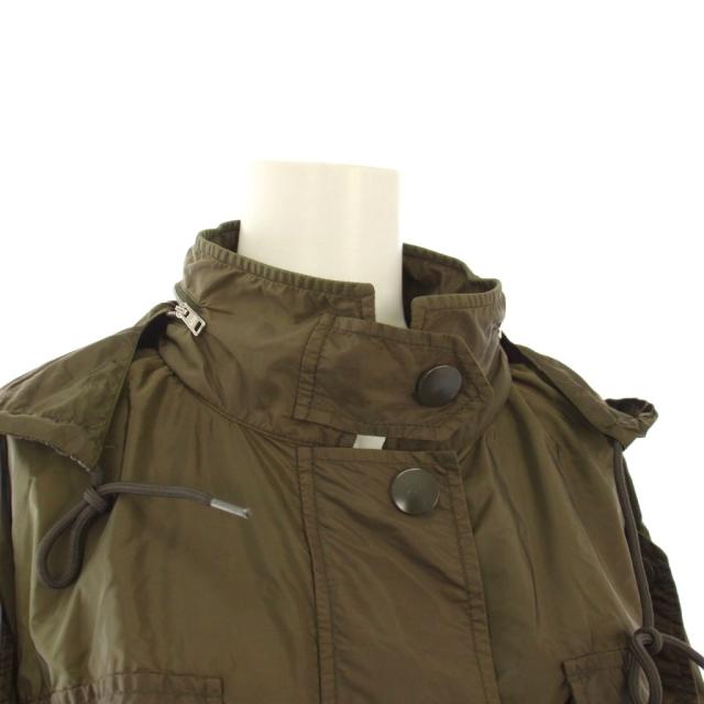 【中古】プラダ PRADA マウンテンパーカー フーディジャケット クロップド 36 カーキ 29X773 S201 Q04 /KH_4