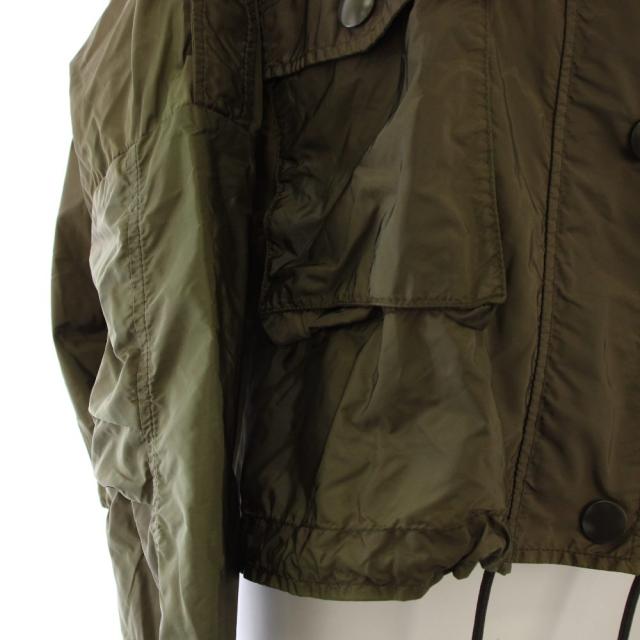 【中古】プラダ PRADA マウンテンパーカー フーディジャケット クロップド 36 カーキ 29X773 S201 Q04 /KH_5