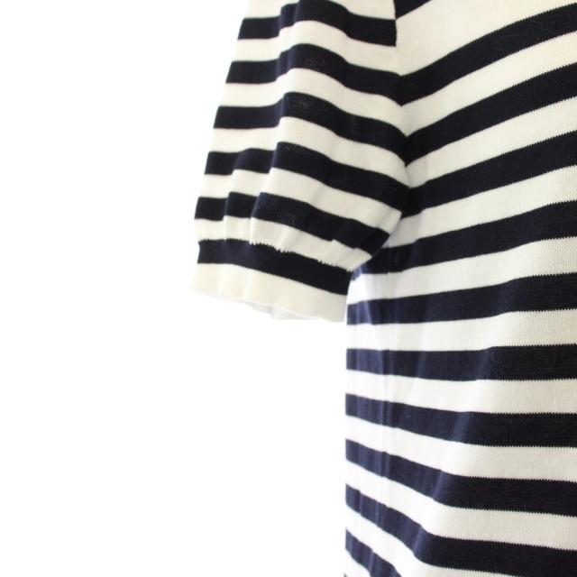 【中古】プラダ PRADA 23SS ボーダーニット カットソー ロゴ 半袖 36 黒 白 P24V1D S231 12X9 /KH レディース_5
