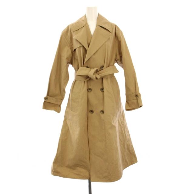 【中古】バブアー Barbour トレンチコート ロング ダブルブレスト 8 ベージュ 2101016 /KH レディース