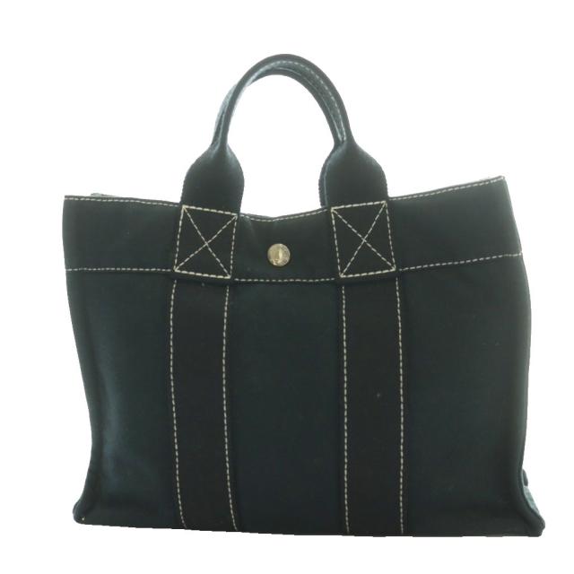 【中古】エルメス HERMES ドーヴィル PM トートバッグ 黒 ブラック /SS ■OS レディース_1