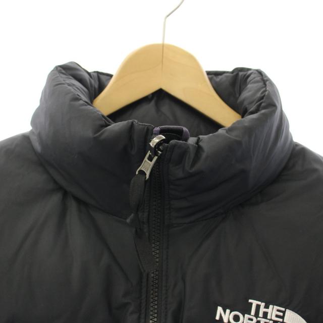 【中古】ザノースフェイス レトロヌプシジャケット ダウン スタンドカラー ナイロン アウター ロゴ バイカラー 紫 黒_4