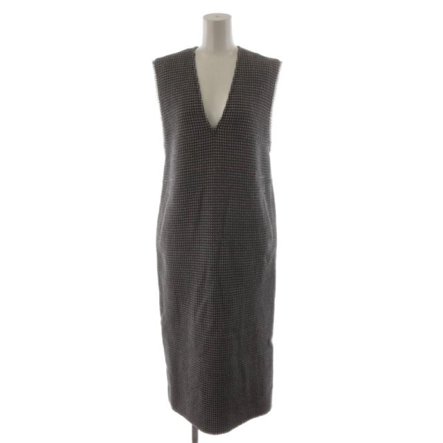 【中古】ボールジー トゥモローランド 24AW ワップルツィード Vのど頚衣装 ロング 36 薄墨色 ノースリーブ