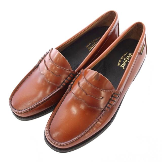 【中古】ジーエイチバス G.H.Bass &amp; Co. Weejuns ウィージャンズ コインローファー レザー ローヒール レザー 茶