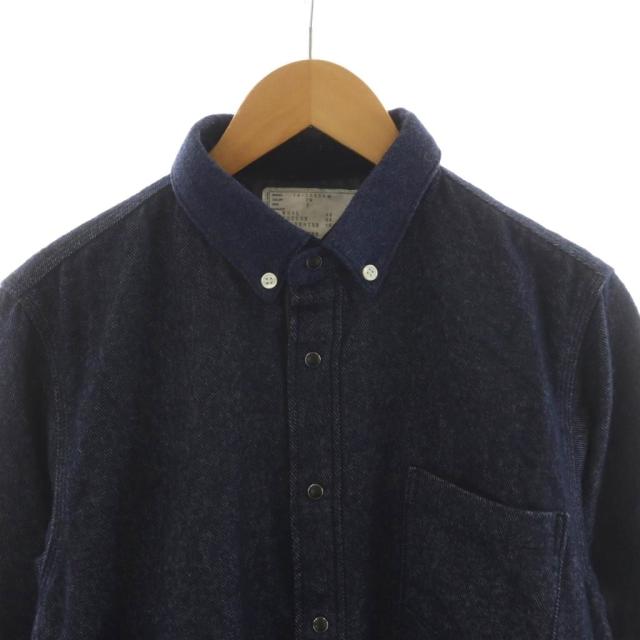 【中古】サカイ sacai ボタンダウンシャツ 長袖 ウール 2 紺 ネイビー 14-00650M /AN40 メンズ_3