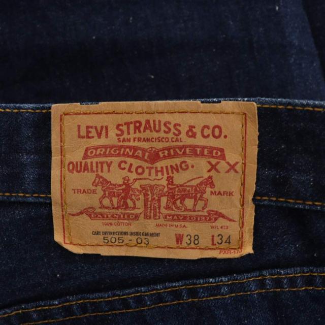 【中古】リーバイス Levi's 505 2000年代 ボタン裏刻印379 USA製 デニムパンツ ジーンズ ジーパン Gパン W38 青_2