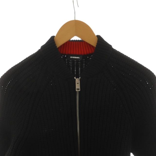 中古】ディーゼル DIESEL ニットジャケット ジップアップ XS 黒