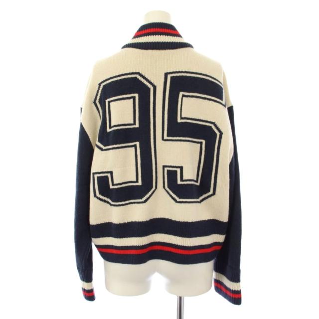 【中古】ナイキ NIKE NSW CARDIGAN STREET ニットカーディガン 長袖 ジップアップ S 紺 白 HV2495-104 /KH レディース