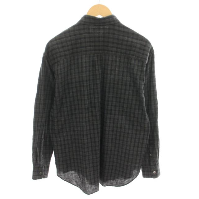 【中古】セブンバイセブン 7×7 シャツ 長袖 チェック柄 M グレー 黒 ブラック SBSS18TSHC /YT メンズ_1