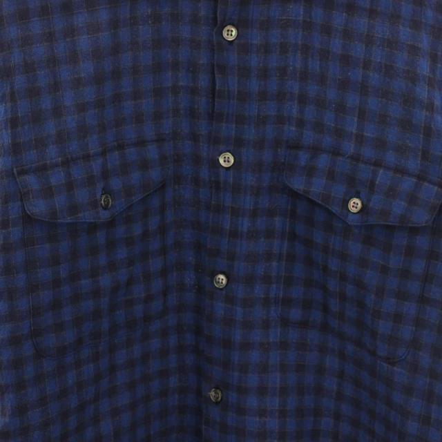 【中古】セブンバイセブン 7×7 シャツ 長袖 チェック柄 M 青 ブルー 紺 ネイビー SBSS18TSHC /YT メンズ_2